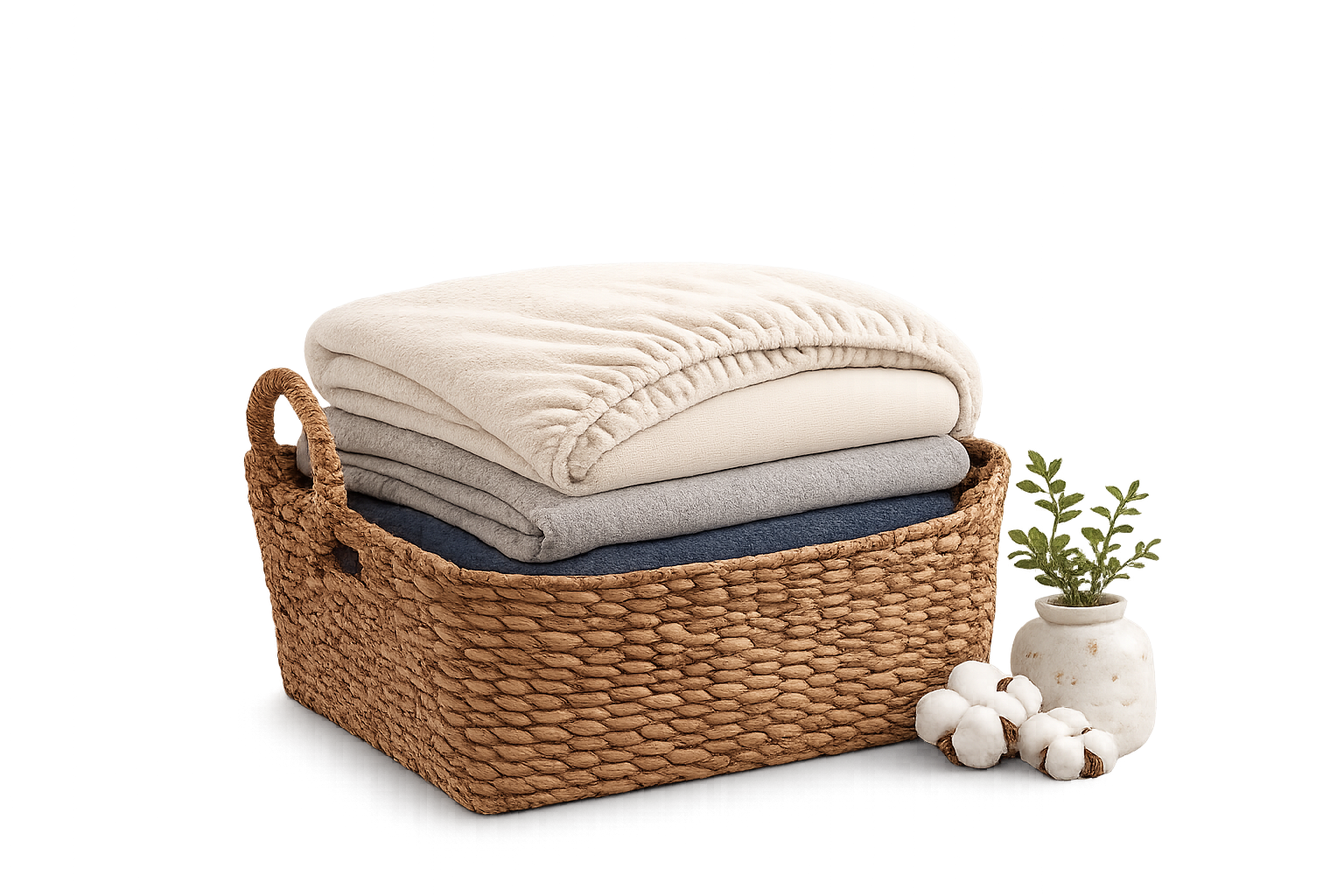 Folded textile basket