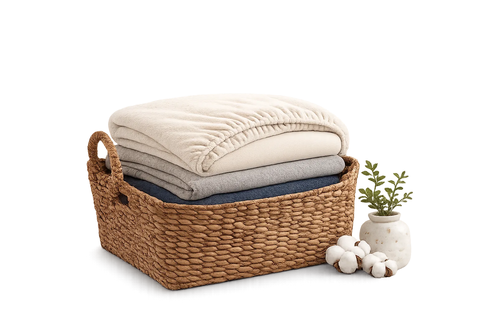 Folded textile basket